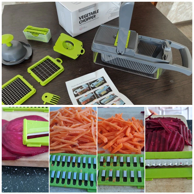 16-In-1 Vegetable Fruit Chopper Cutter Food Onion Veggie Dicer Slicer Kitchen